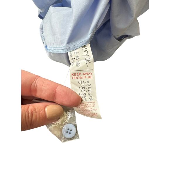 Nasty Gal Plaid Sleeve Oversized Shirt Dress Blue Womens size 8 - Picture 6 of 7